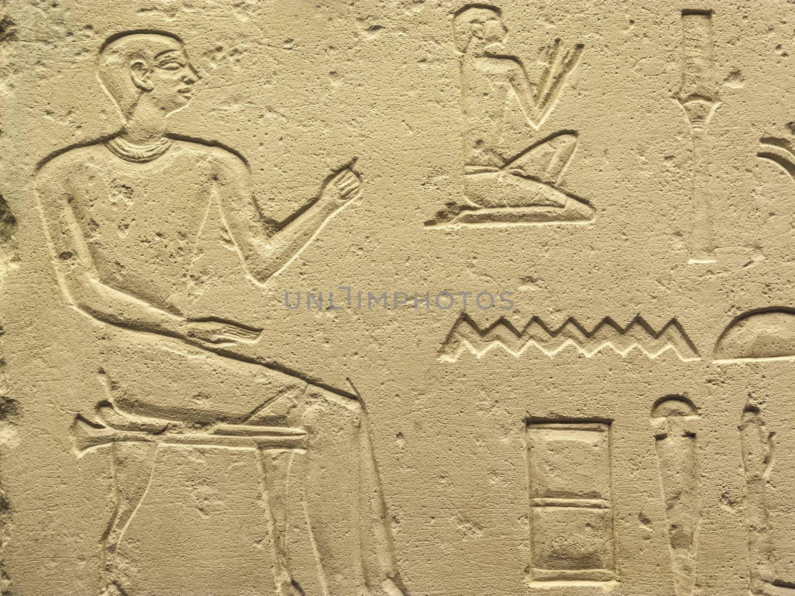 Ancient Egypt tomb hieroglyphs stone wall background