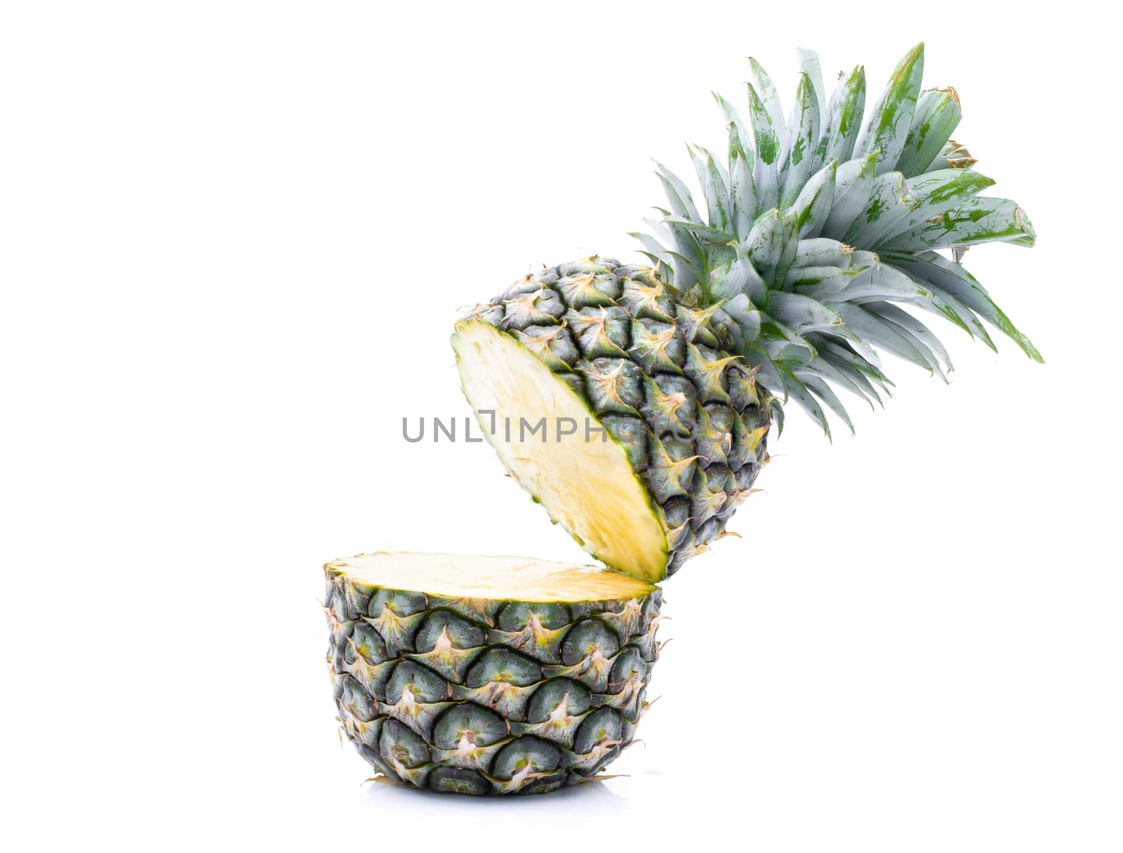Fruit pineapple on a white background by sompongtom