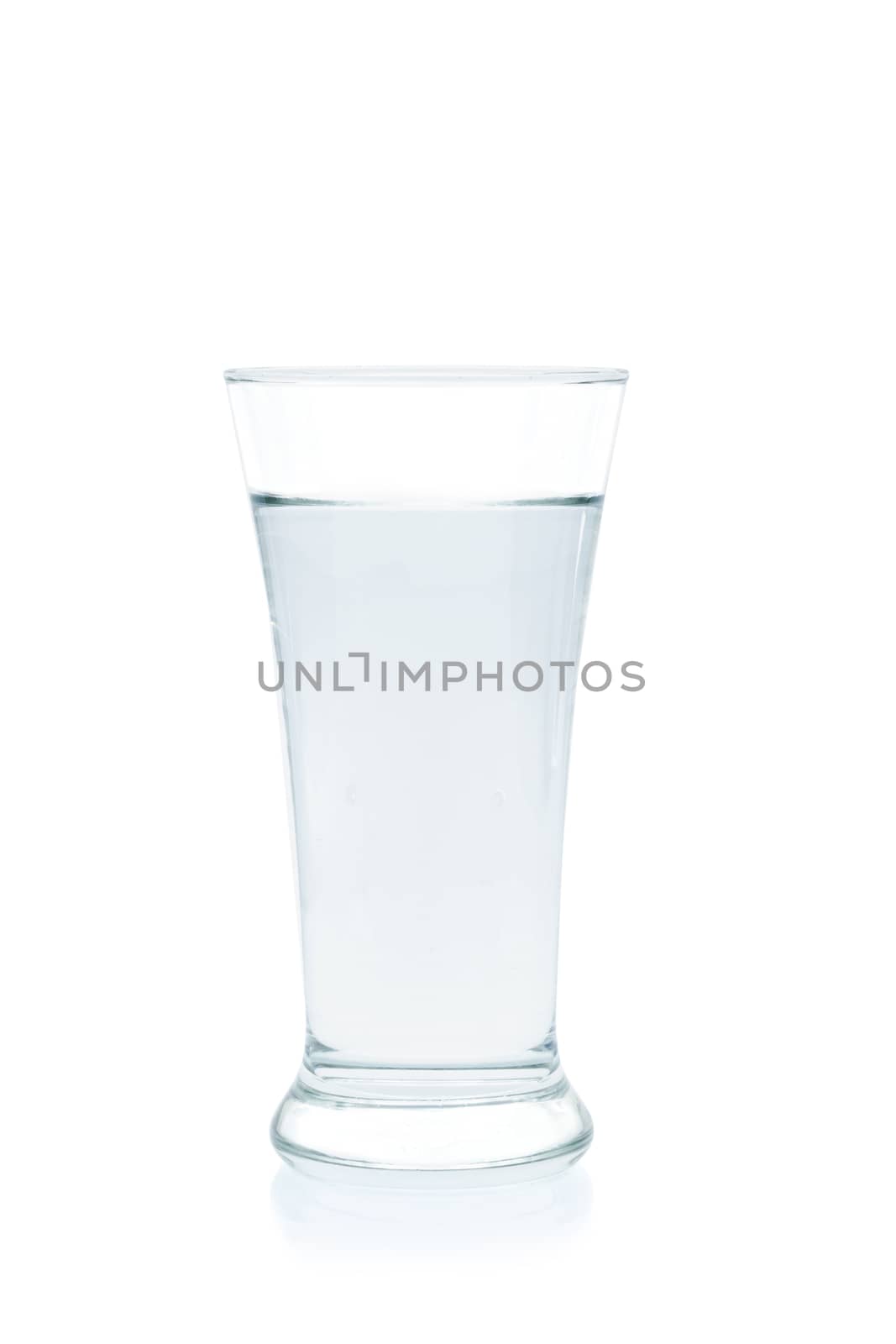 Water in a glass on white background by sompongtom