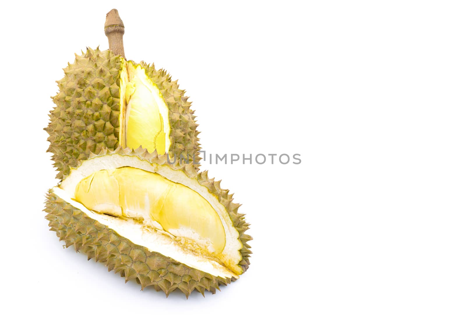Durian fruit on a white background by sompongtom