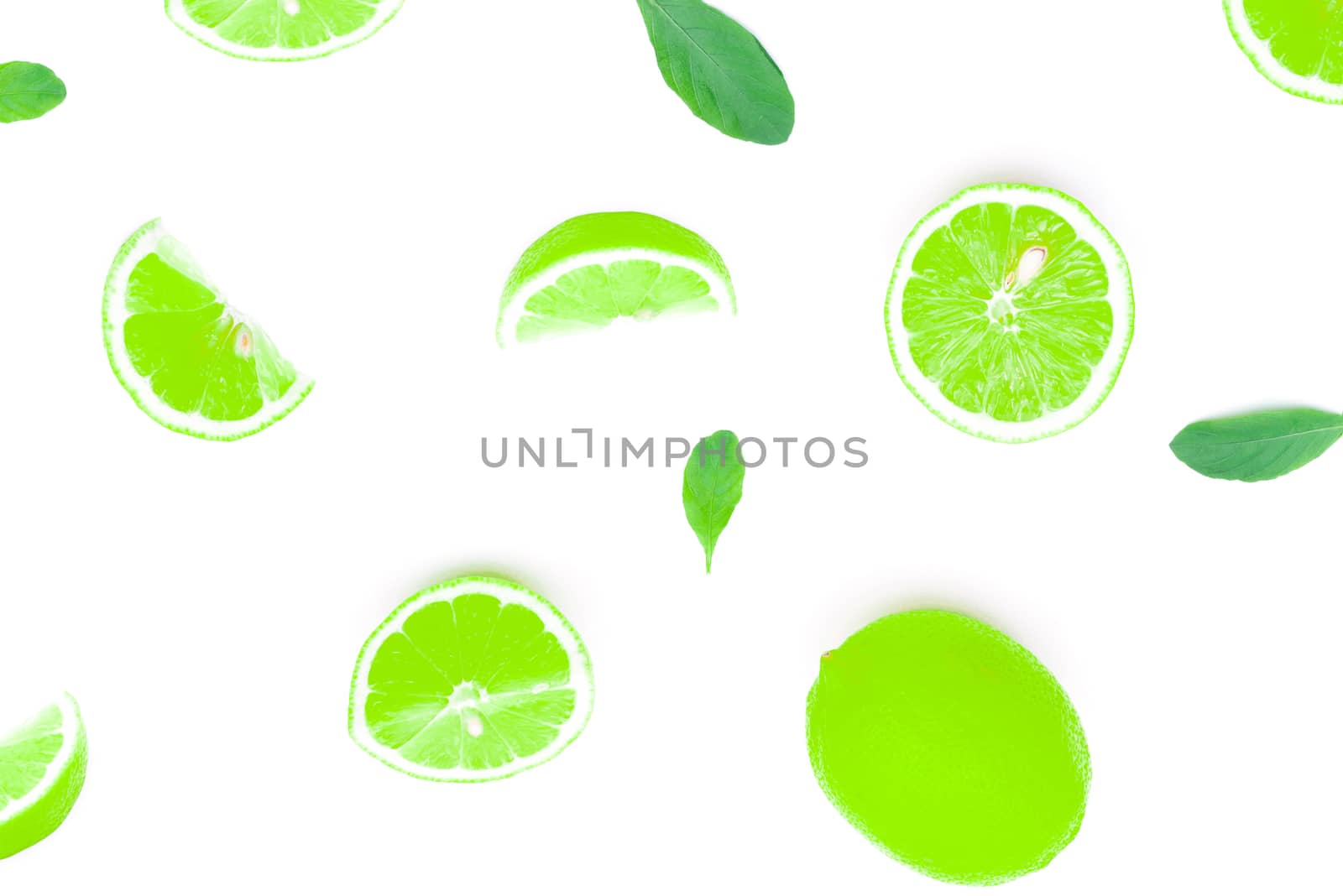 lemon green refreshing on a white background by sompongtom