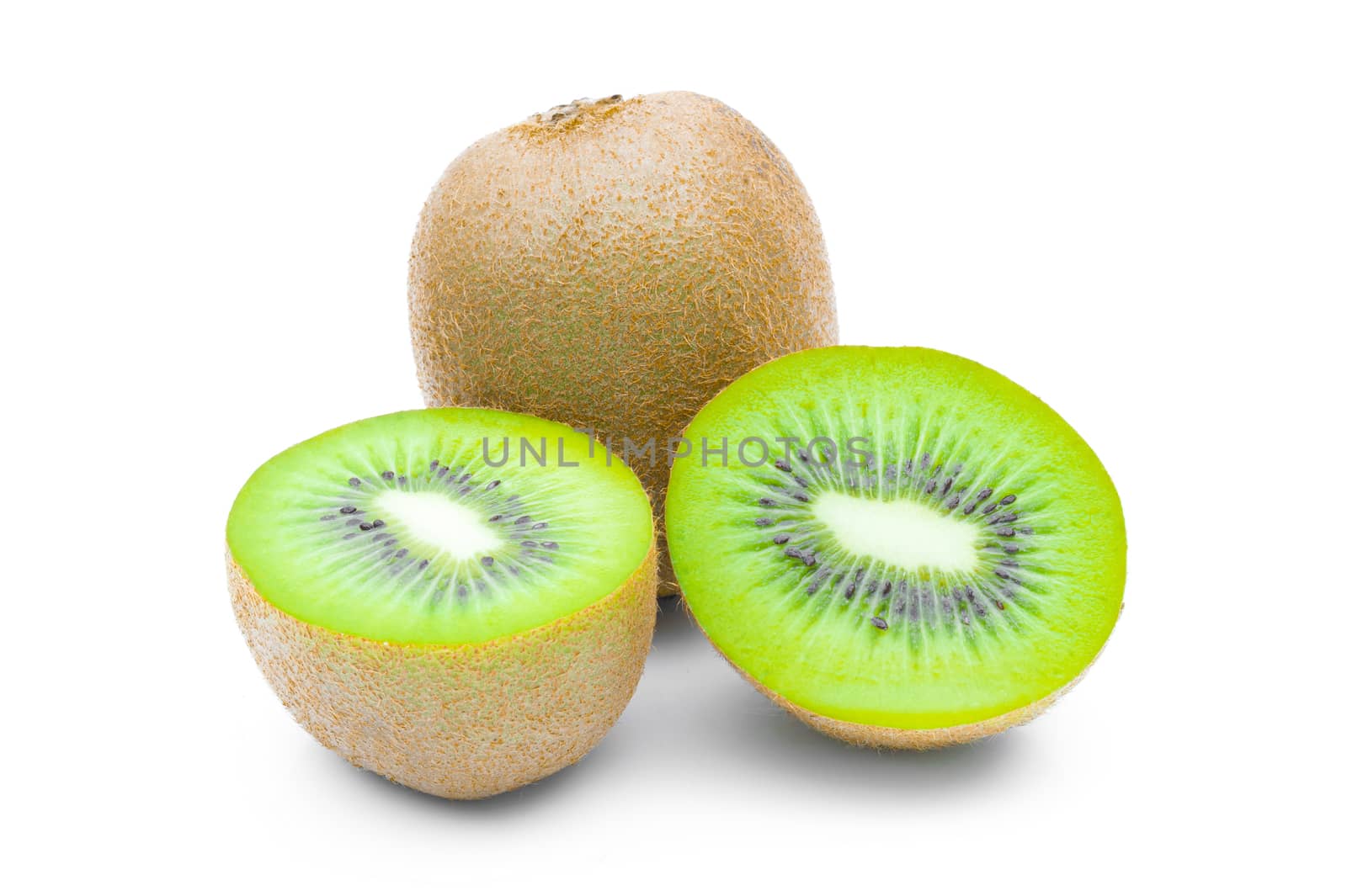 kiwi fruit on a white background by sompongtom