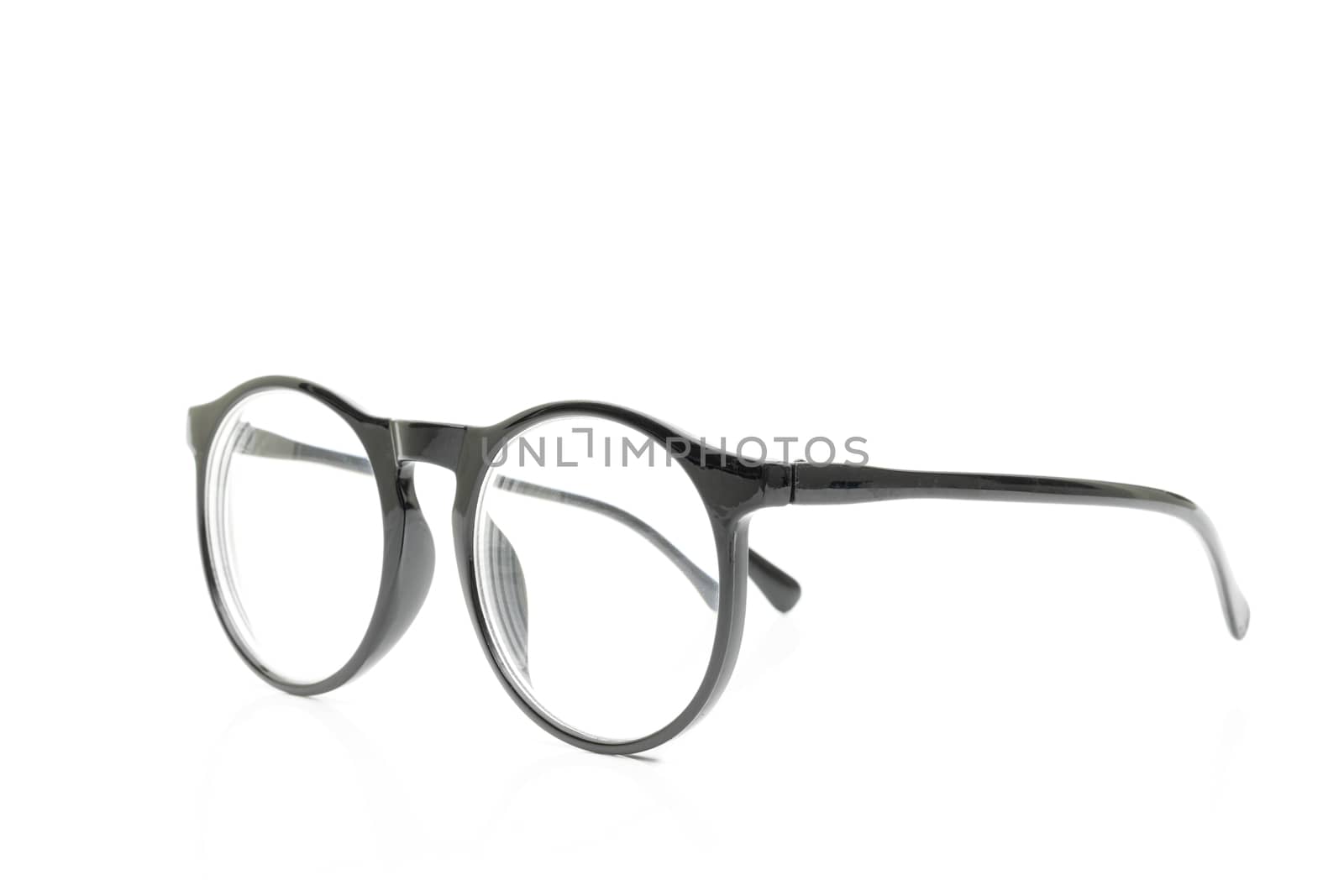 Glasses black on white background by sompongtom