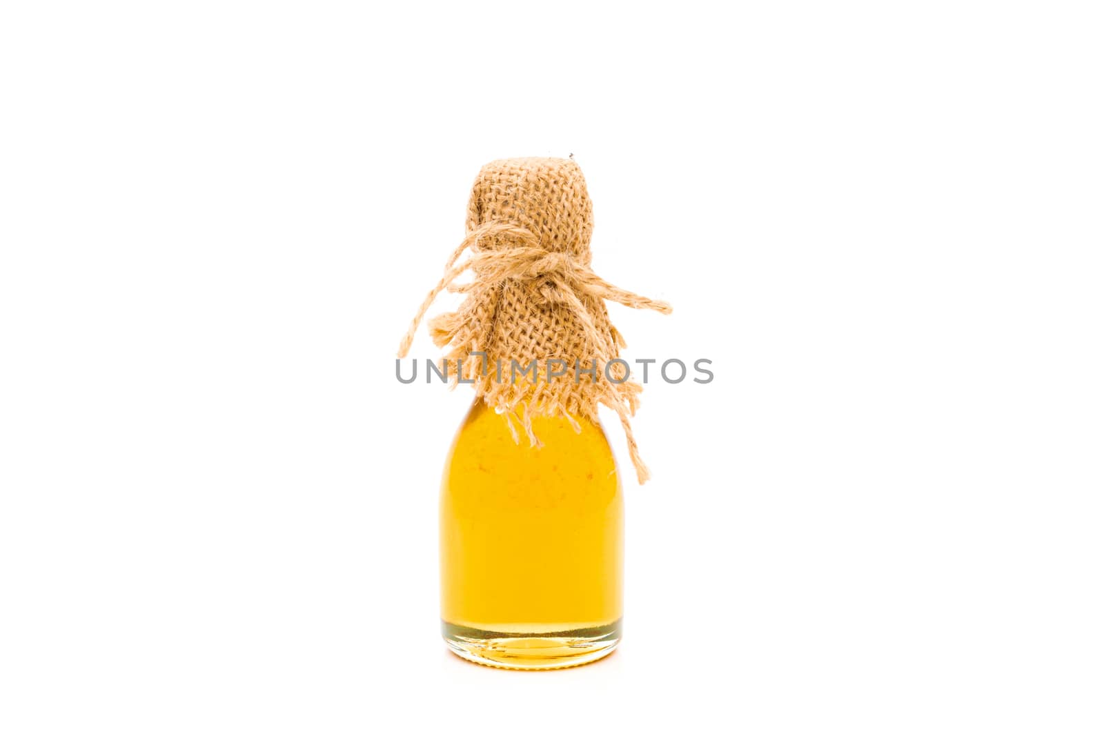 Honey jar on a white background