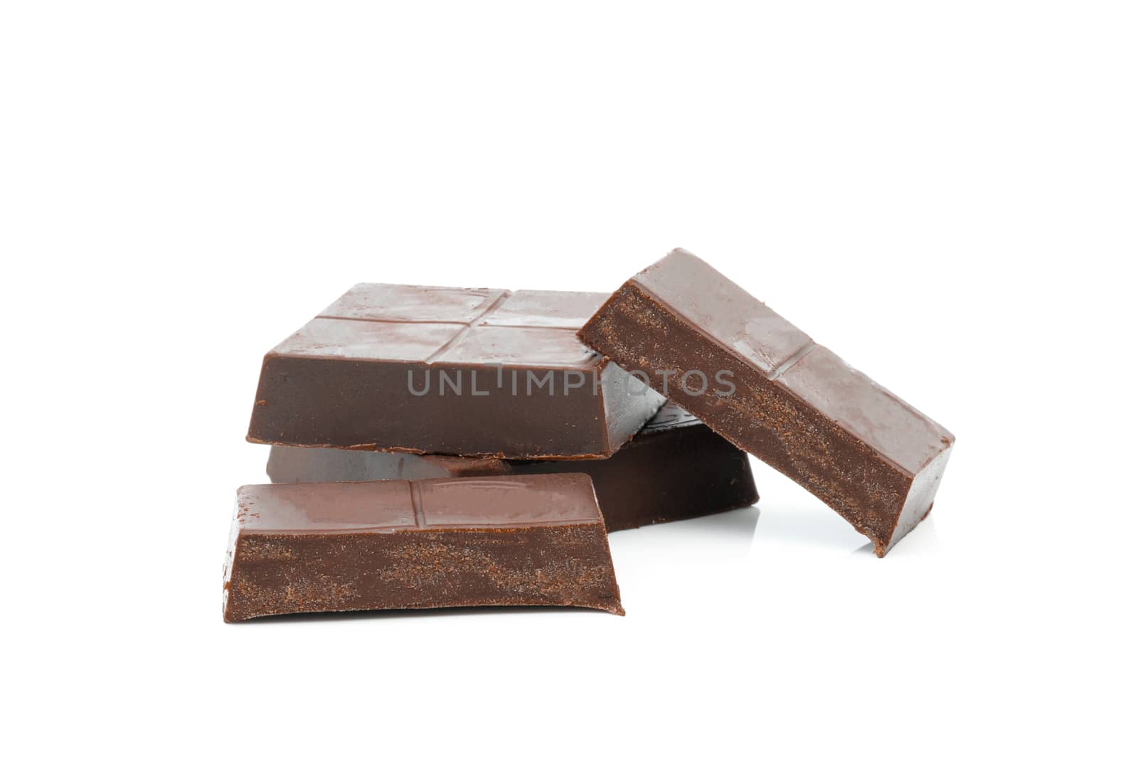Chocolate on a white background