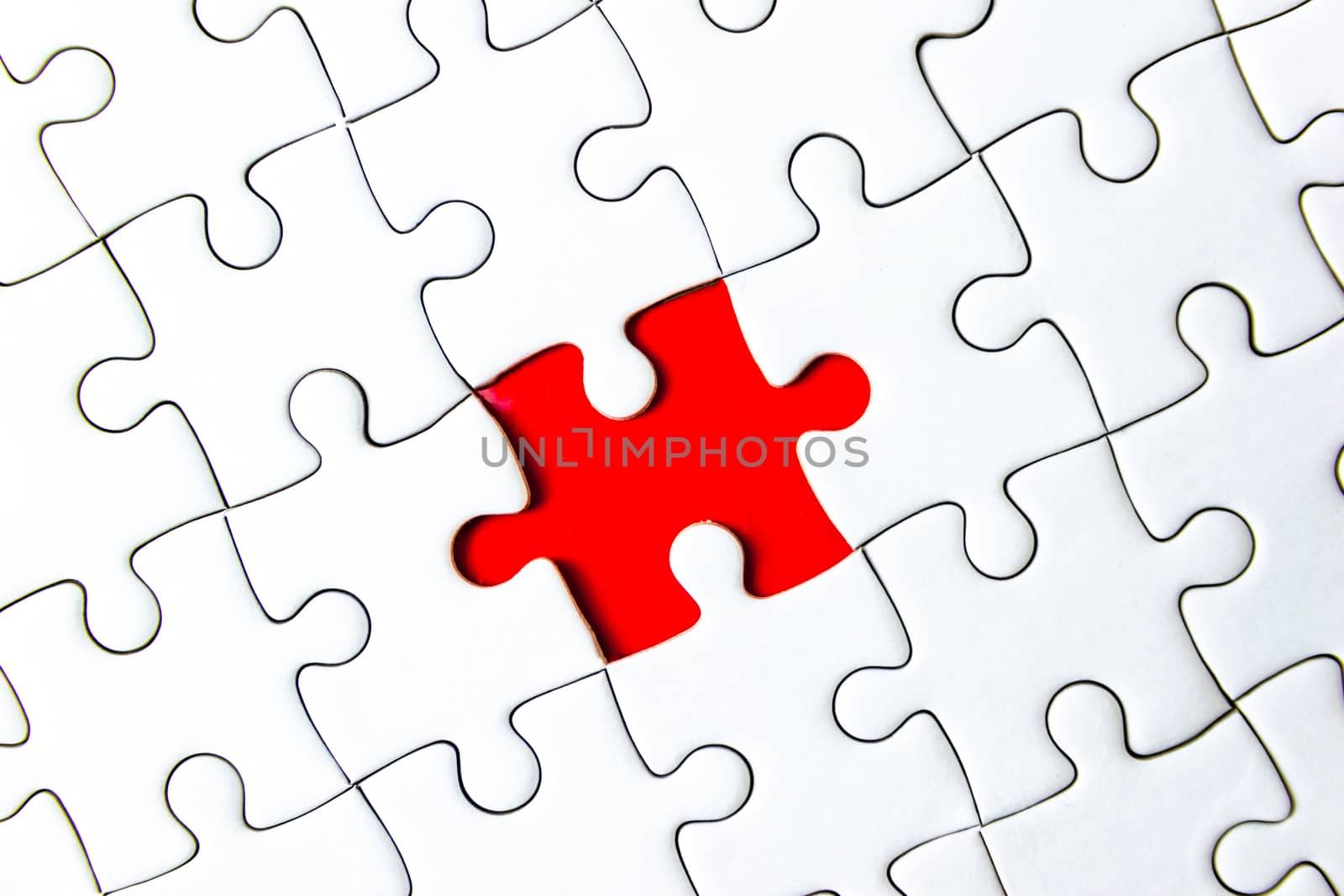 Fill the missing parts fragment of white jigsaw concept puzzle for succeed by sompongtom