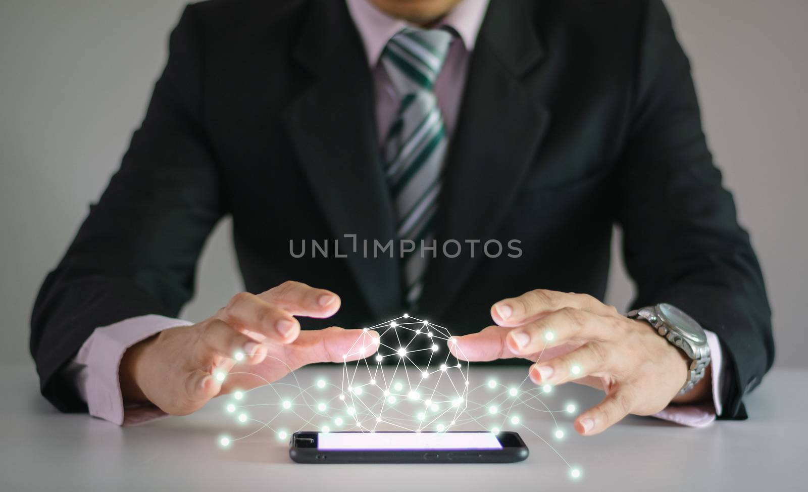 Business people use communication technology internet and connect network