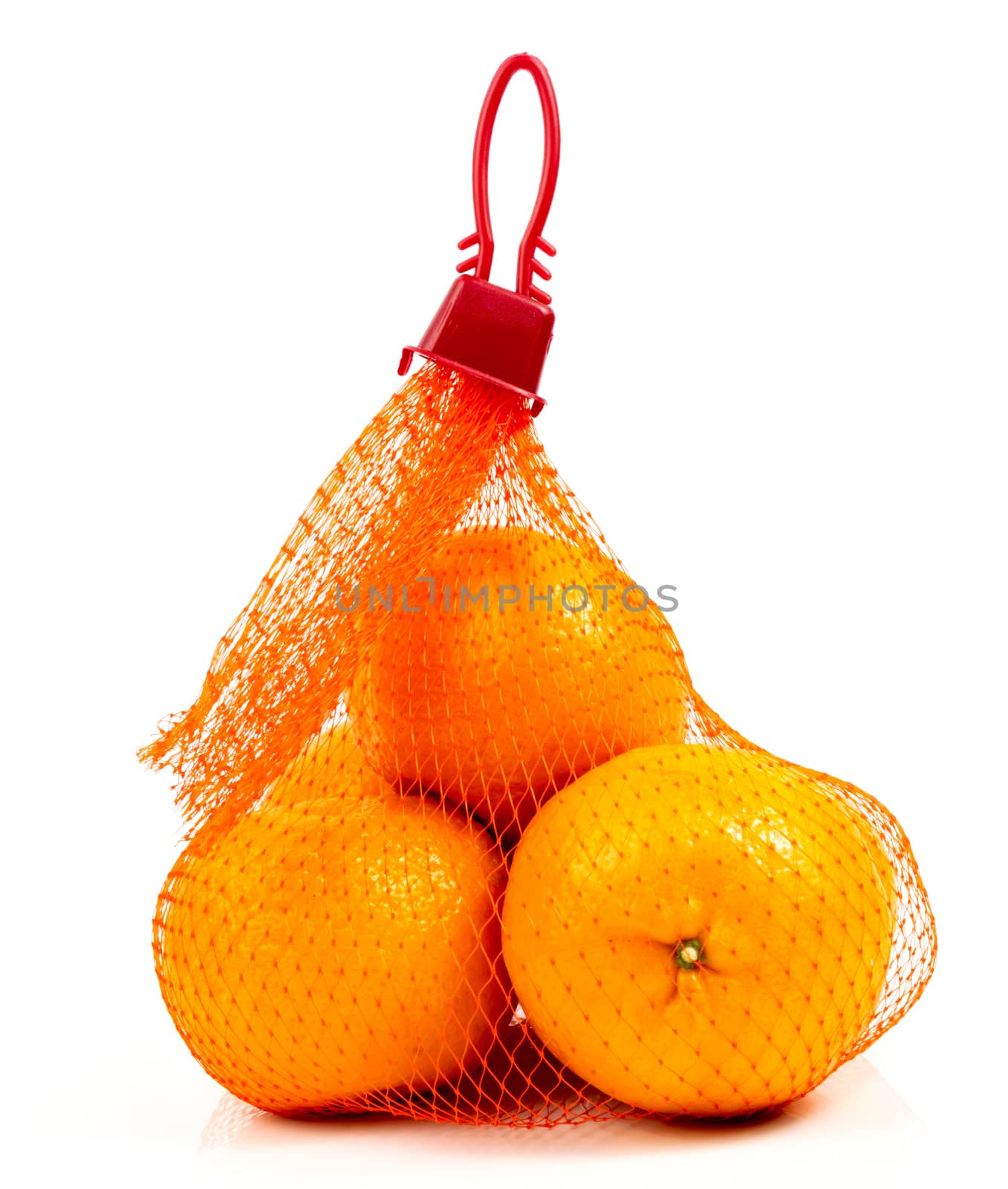 Fresh fruit orange with leaves on a white background by sompongtom