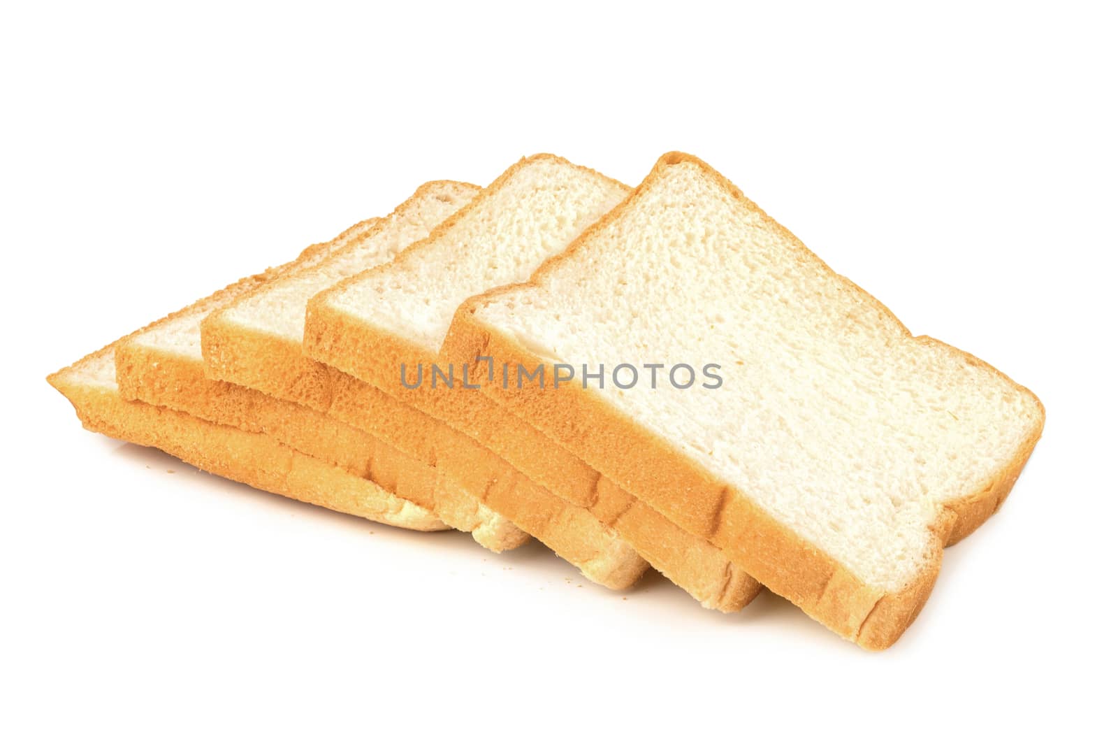 Slice of bread isolated on white background