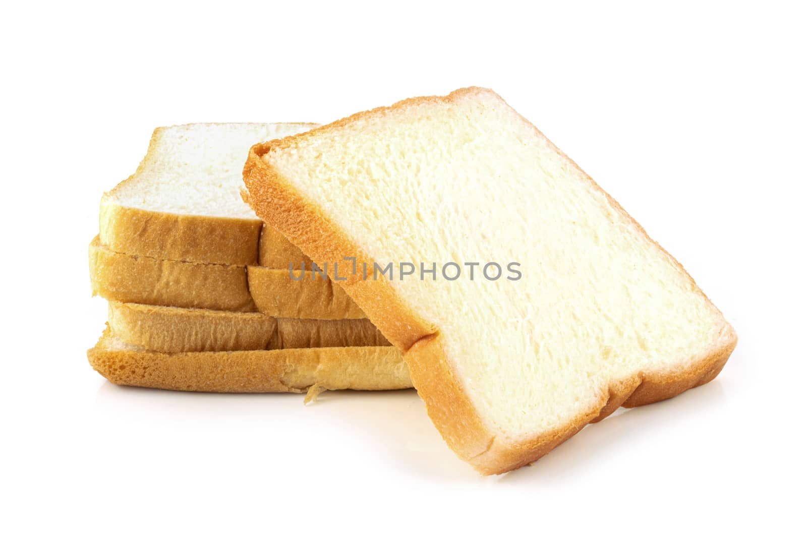 Slice of bread isolated on white background by sompongtom