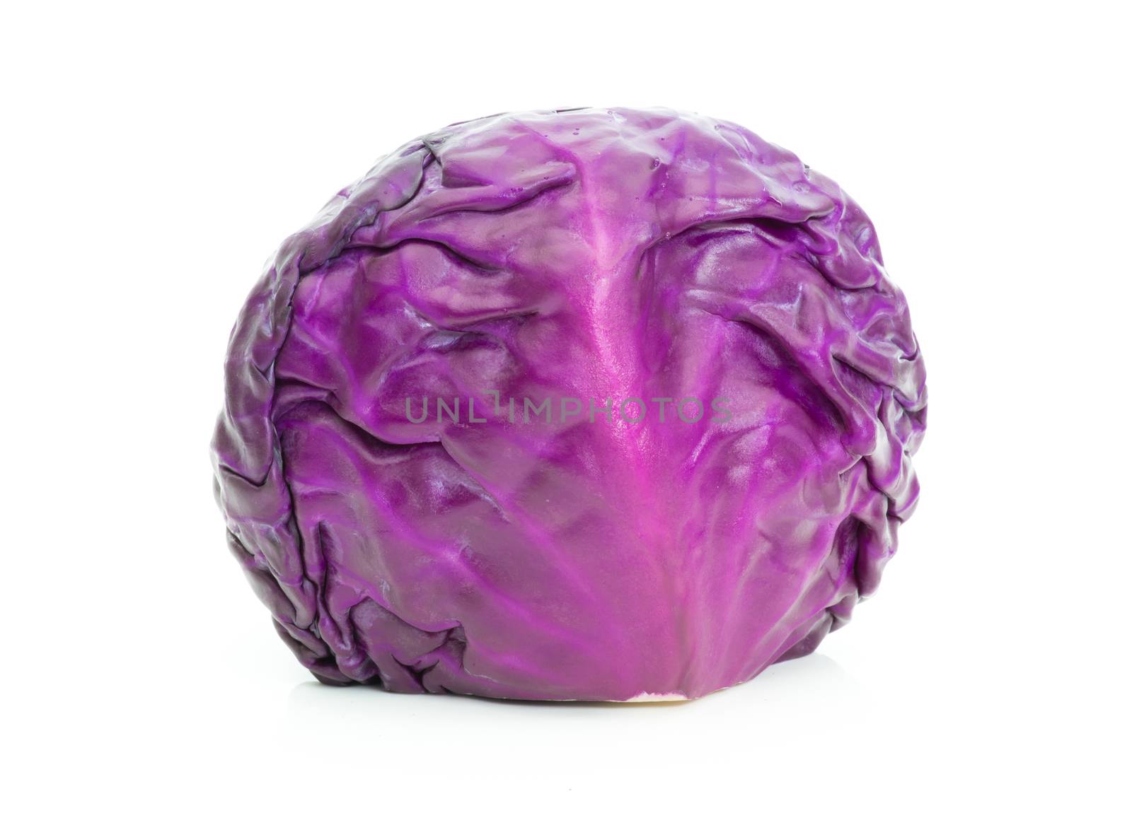Red cabbage on a white background by sompongtom