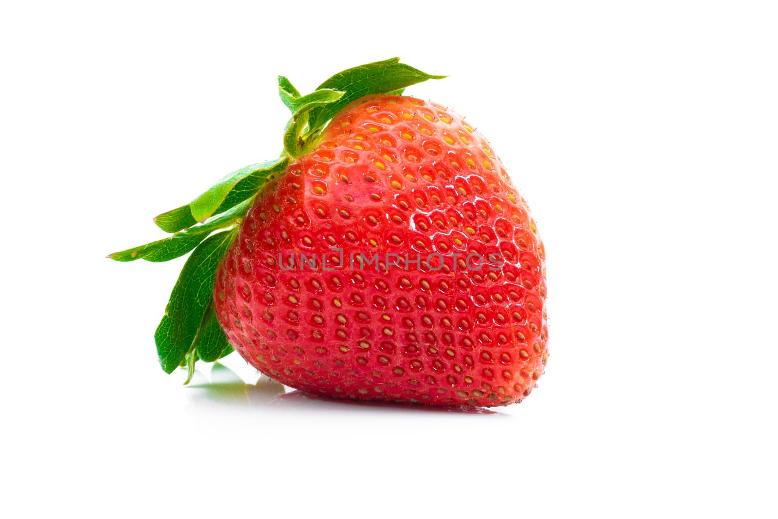 Fresh red strawberries on white background.