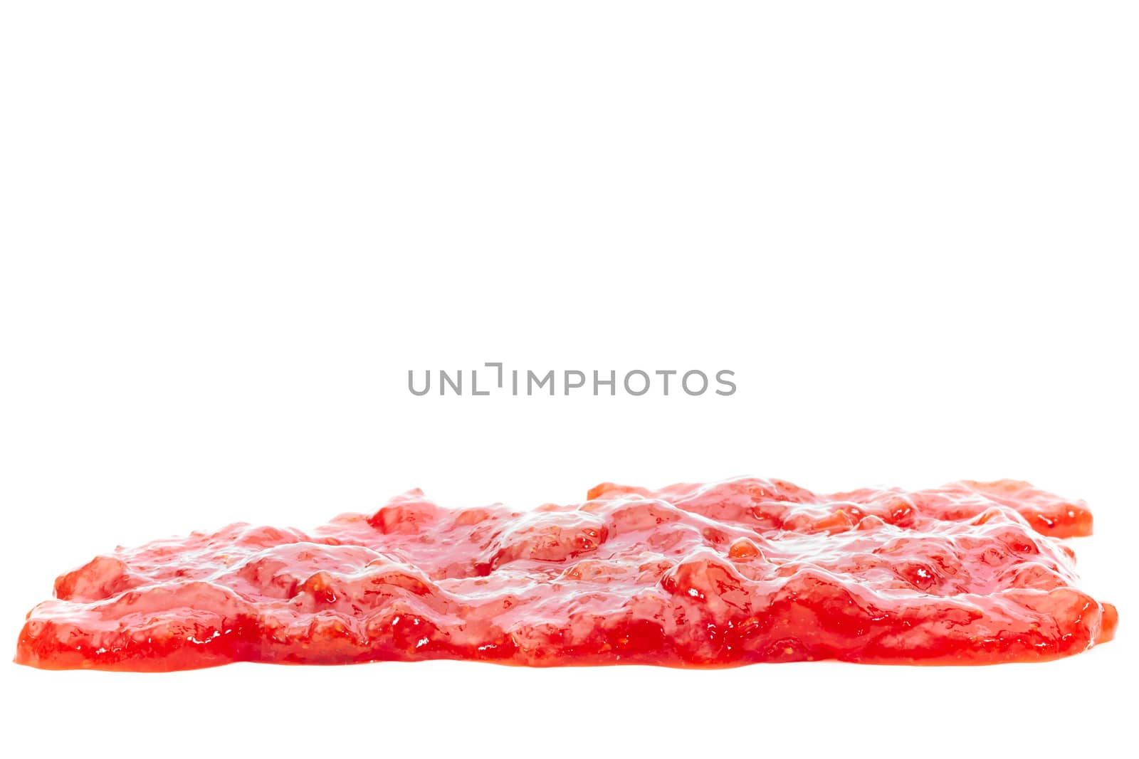 Strawberry and Jam on white background.