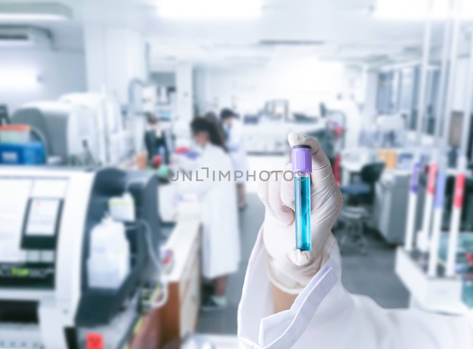 Medical technologist hold vaccine antivirus influenza and coronavirus in the lab