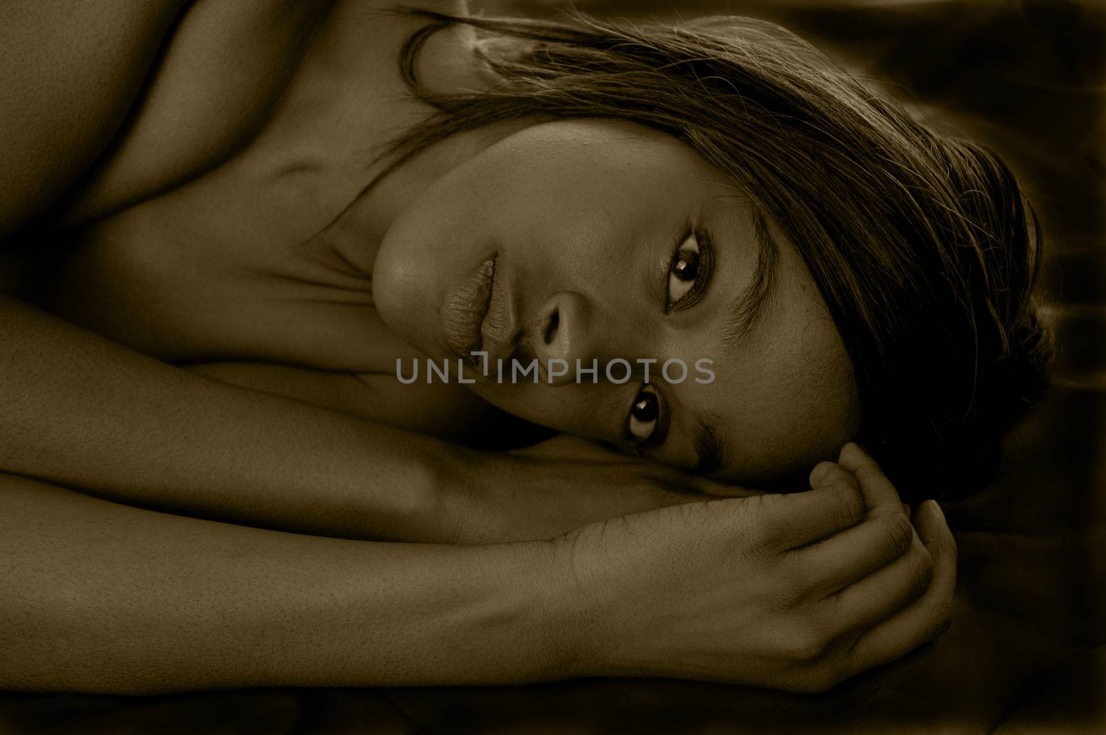 Monochrome Black Female Portrait by TimAwe