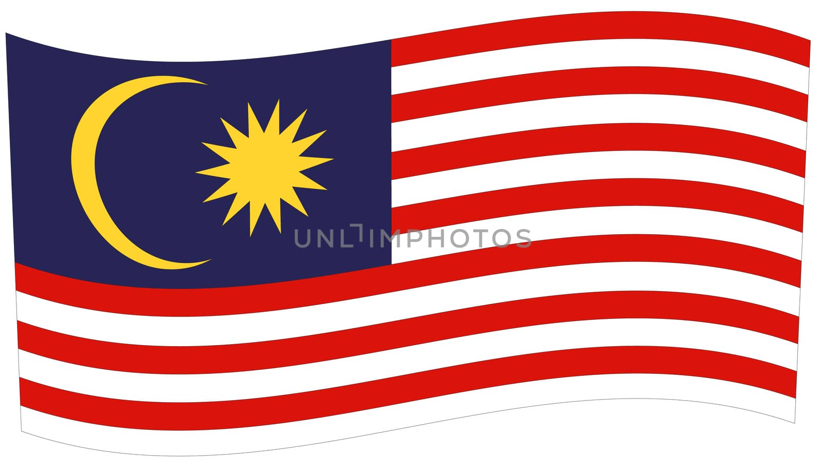 flag of Malaysia on white background. flat style.