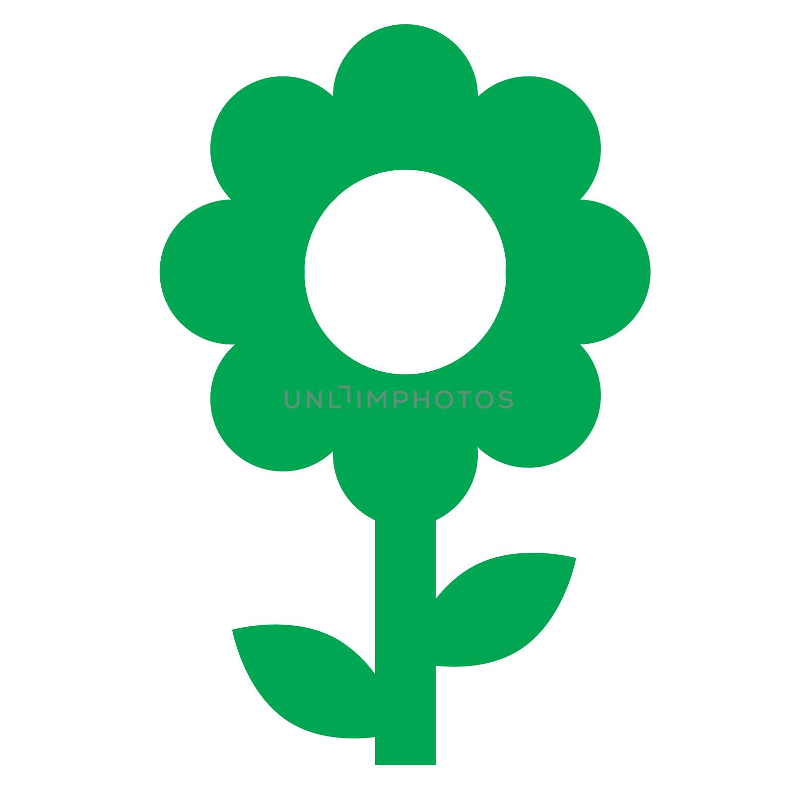 flower icon on white background. flat style. flower sign for your web site design, logo, app, UI. green flower symbol.