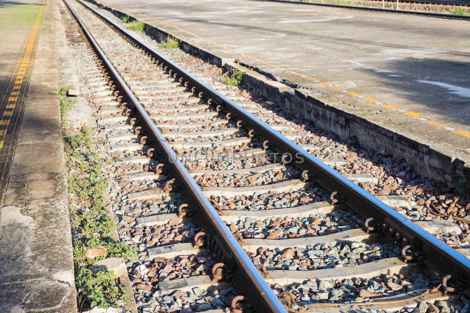 Iron rusty Railway tracks railroad for Trains