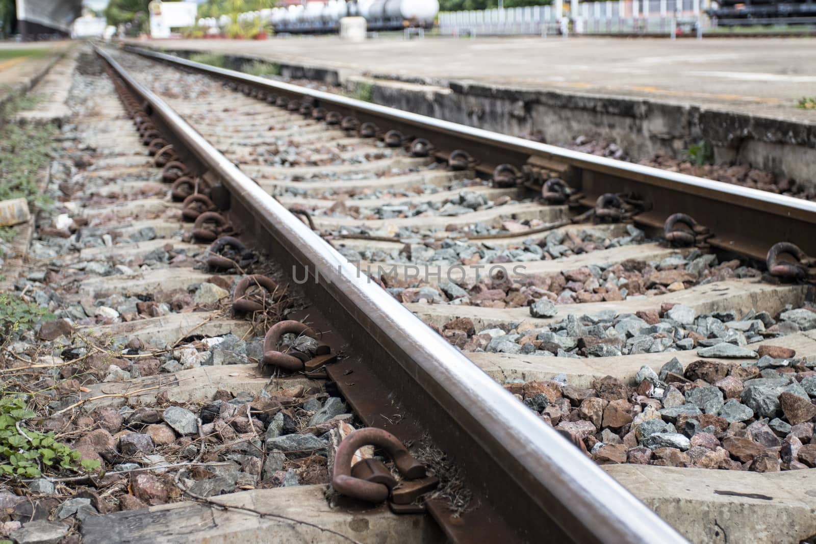 Iron rusty Railway tracks railroad for Trains