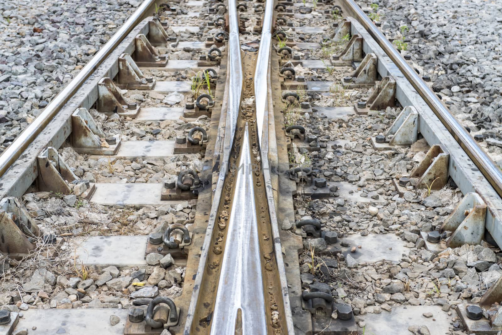 Iron rusty Railway tracks railroad for Trains