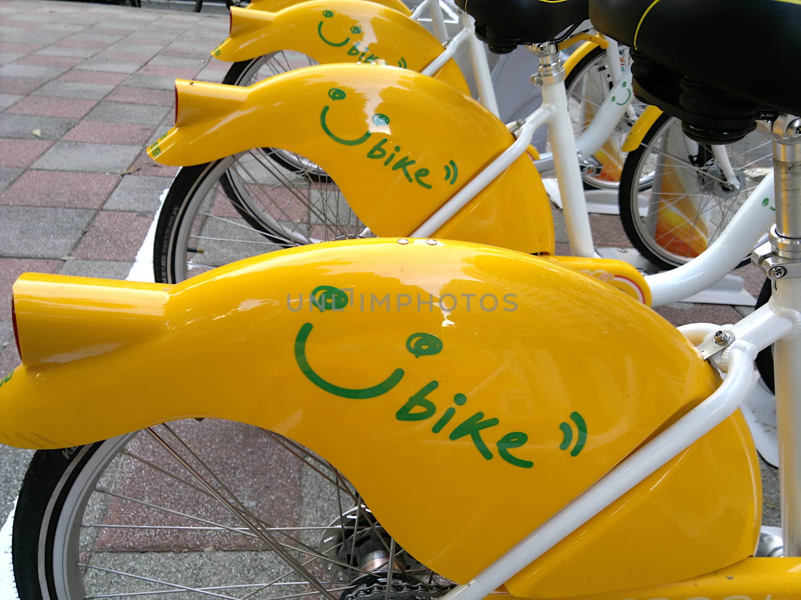 KAOHSIUNG, TAIWAN -- JUNE 22, 2020: Kaohsiung city government installs a new bike sharing system called Youbike 2.0.