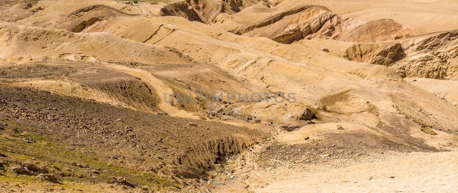 Stone desert in Jordan, hostile landscape next to the Kings Highway in front of Wadi Mujib, deeply cut into the landscape by geogif