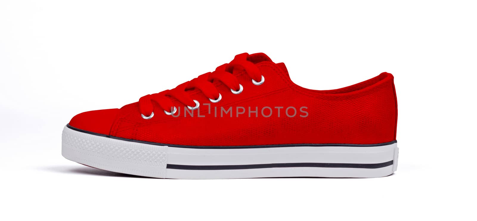 Single shoe isolated on white background - Red