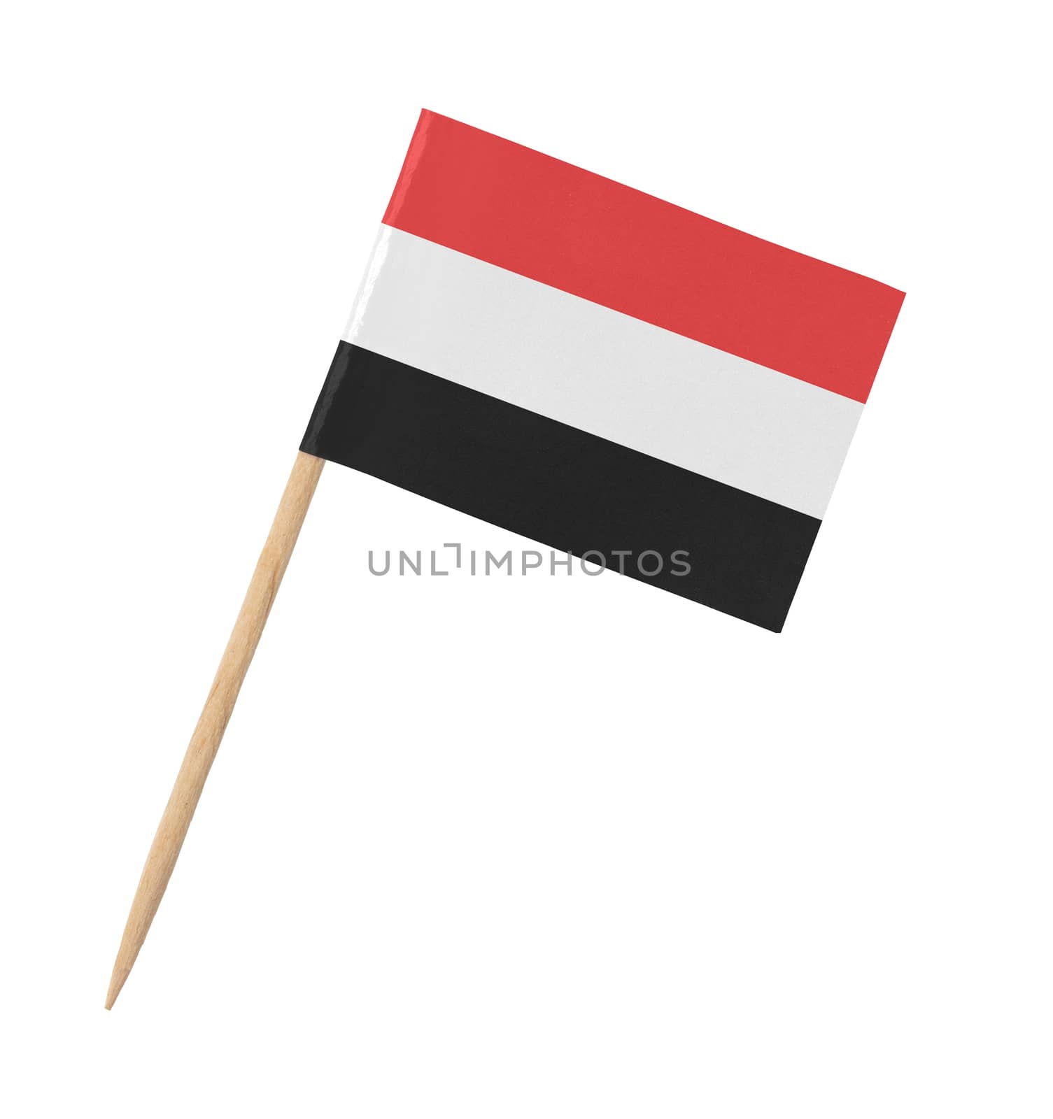 Small paper flag of Yemen on wooden stick by michaklootwijk