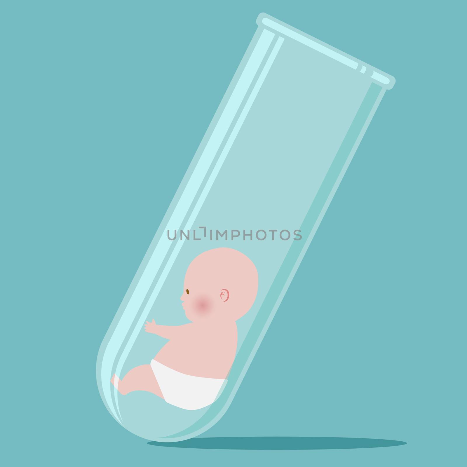 Baby in test tube by Saeteaw
