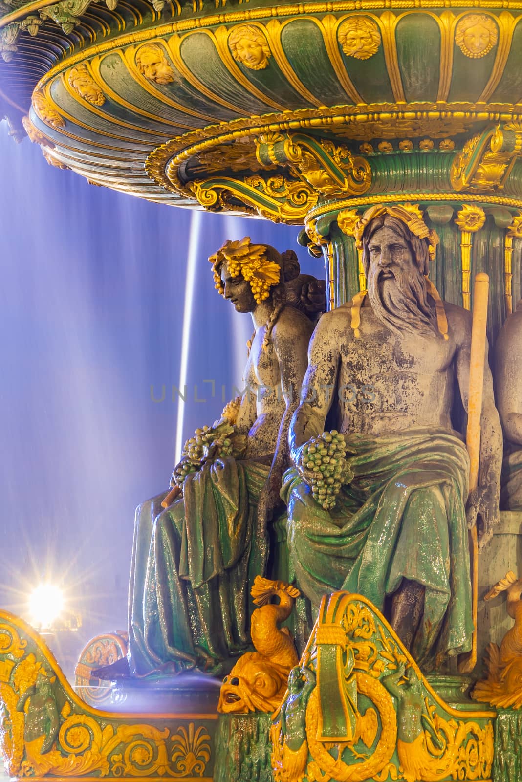 Fontaine Place de la Concorde in Paris France at sunrise