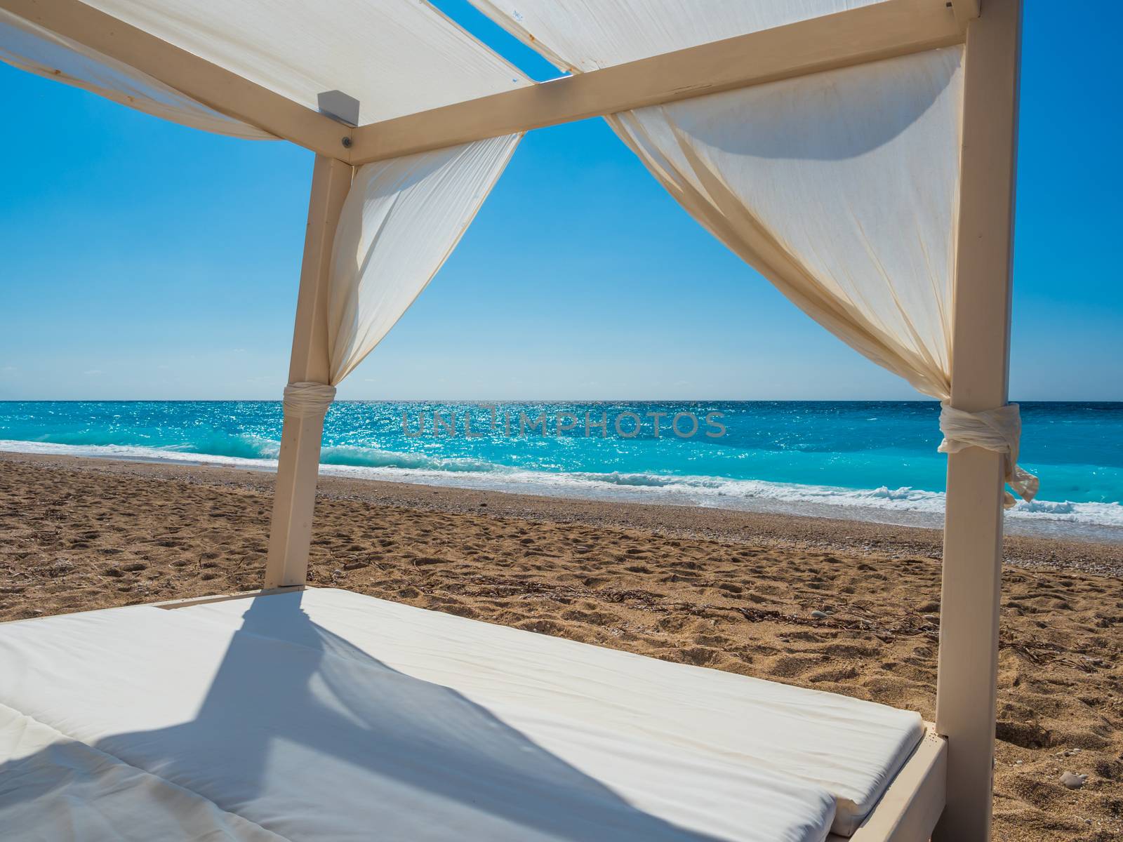 Canopy at the beach in Lefkas Greece