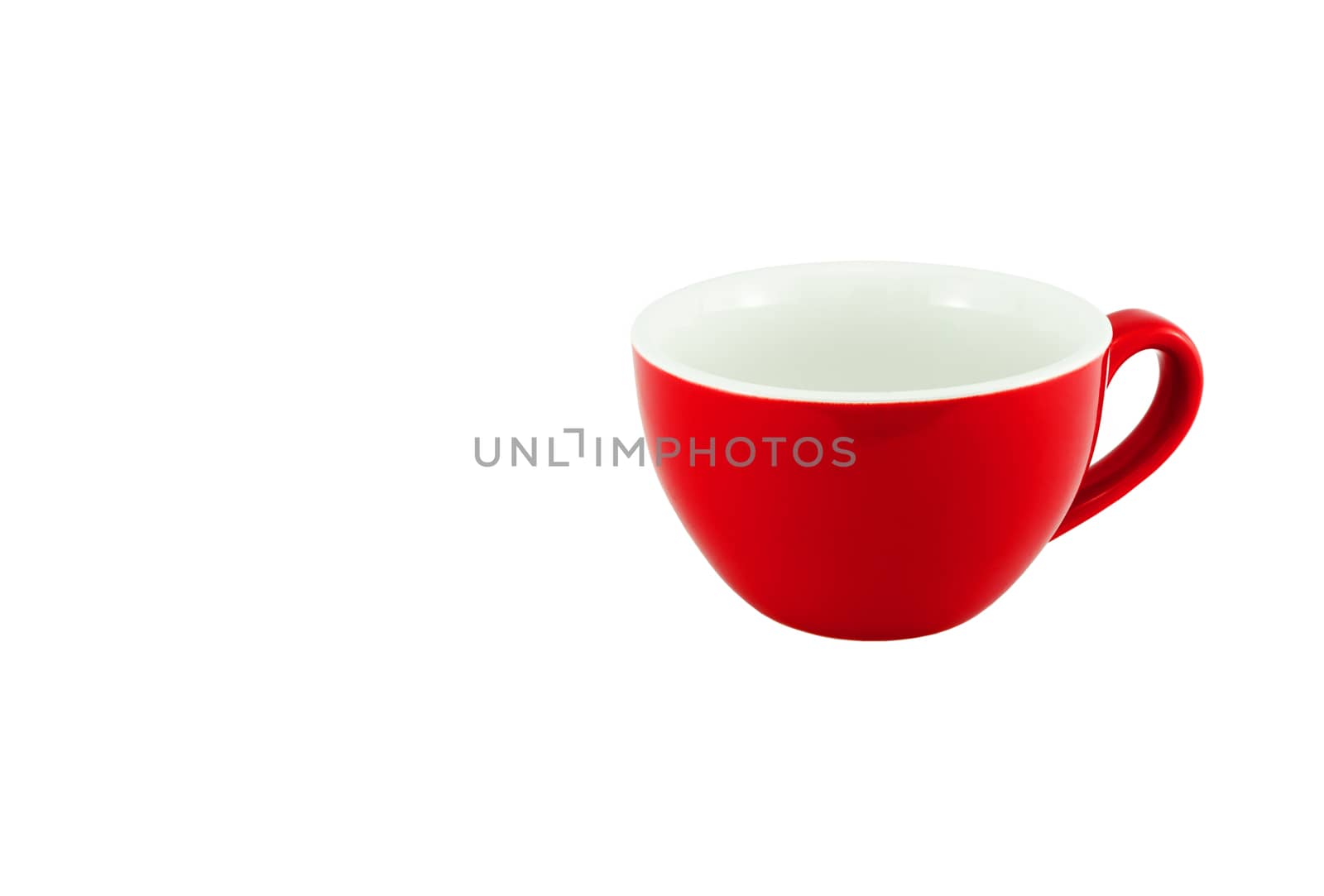 A red cup coffee, isolated on white background