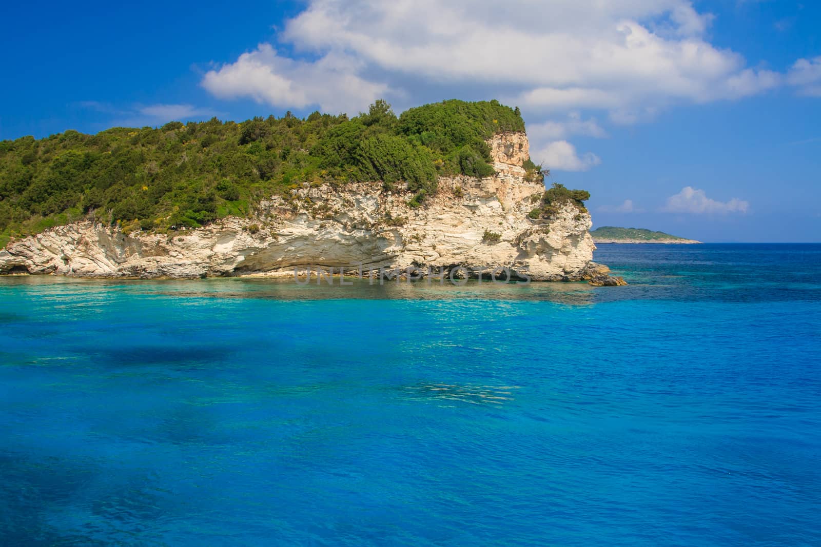 Blue caves of Paxos island Greece