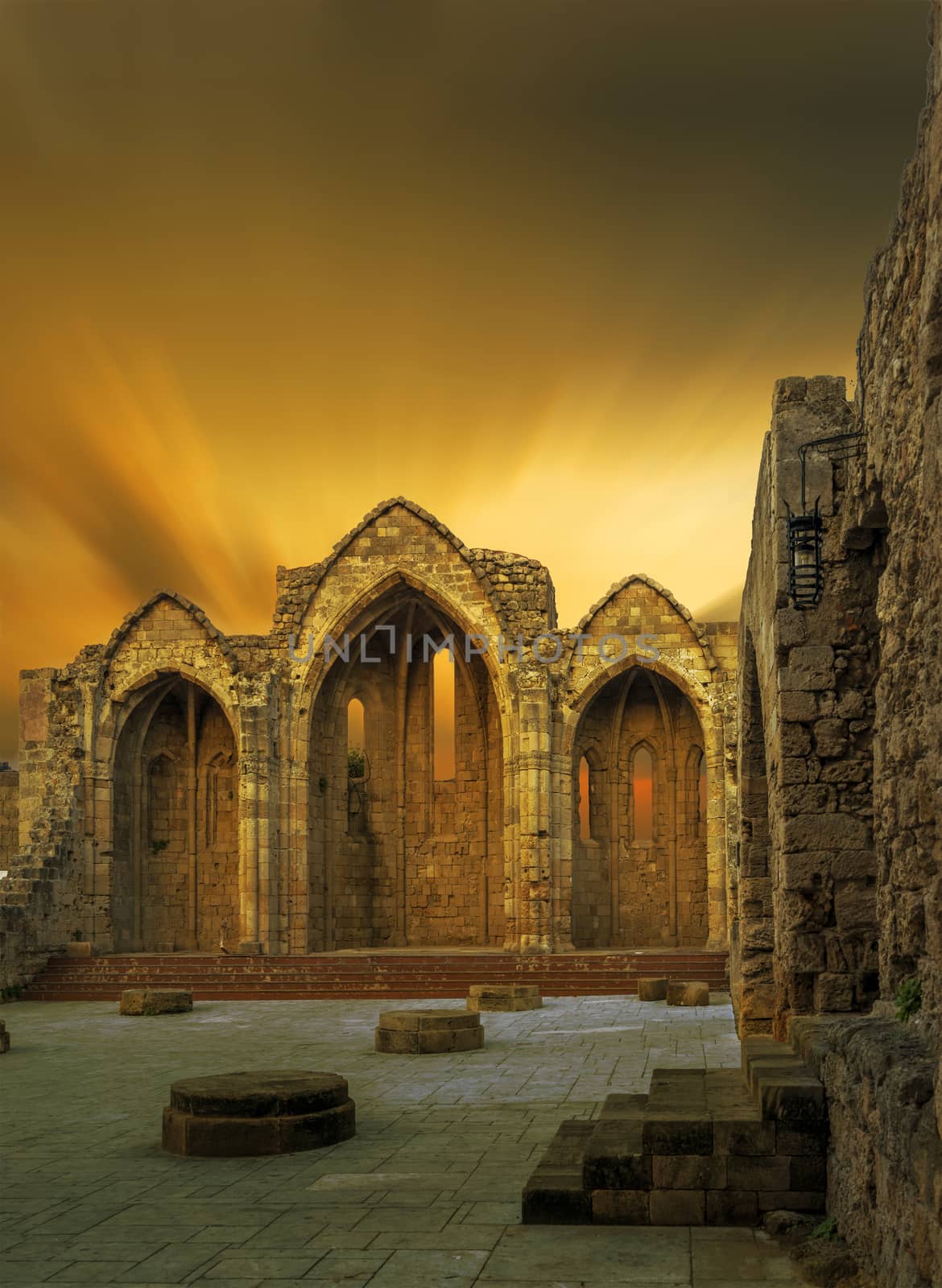 The Church of Panagia (Virgin Mary) of the Burgh in the old town of Rhodes Greece