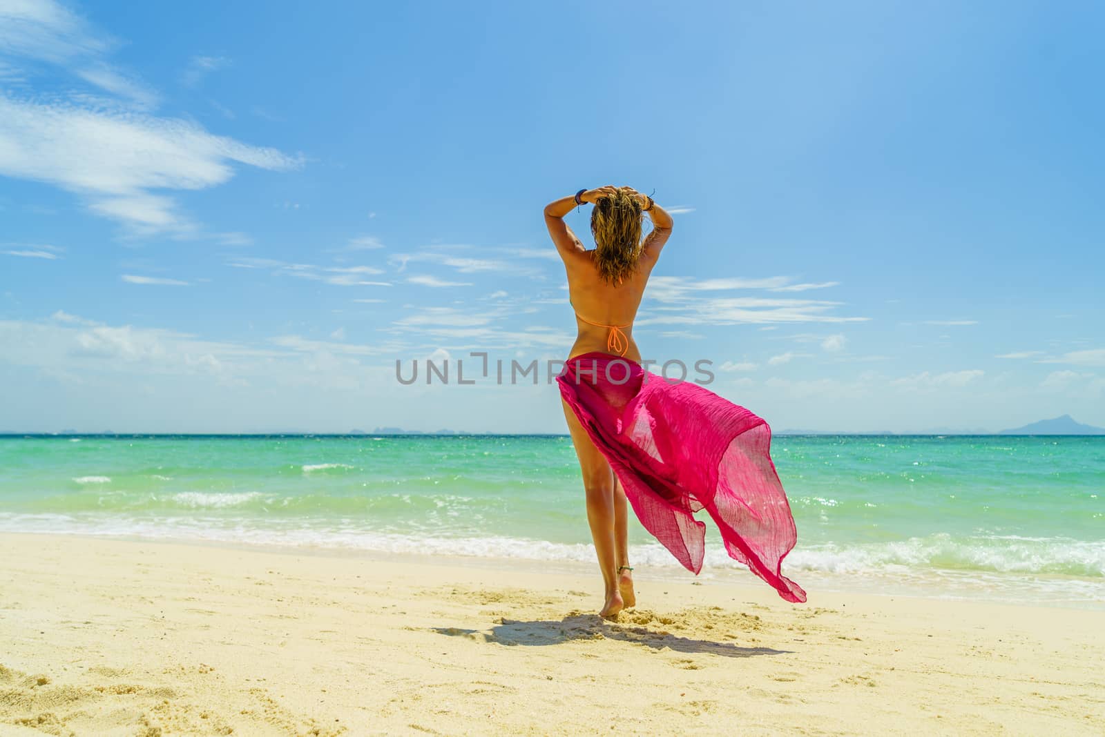 Woman at the beach in Koh Poda island