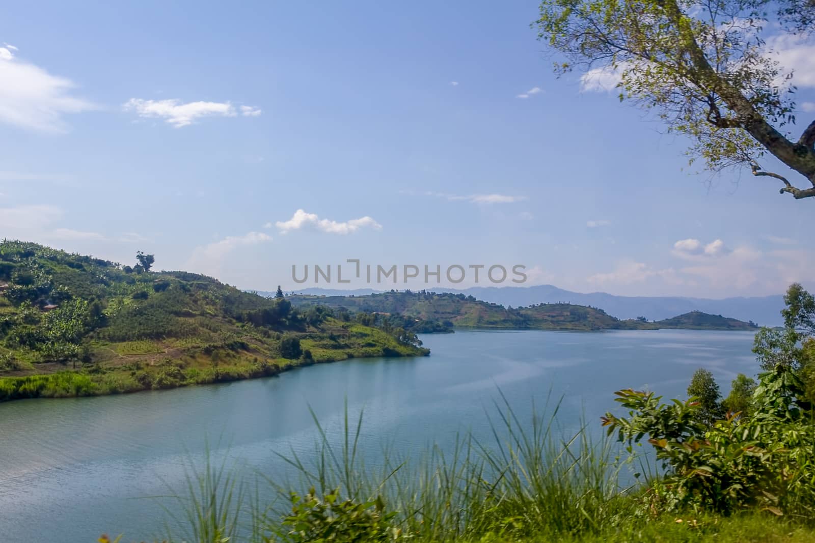 Lake Kivu, one of the largest of the African Great Lakes, In Rwanda