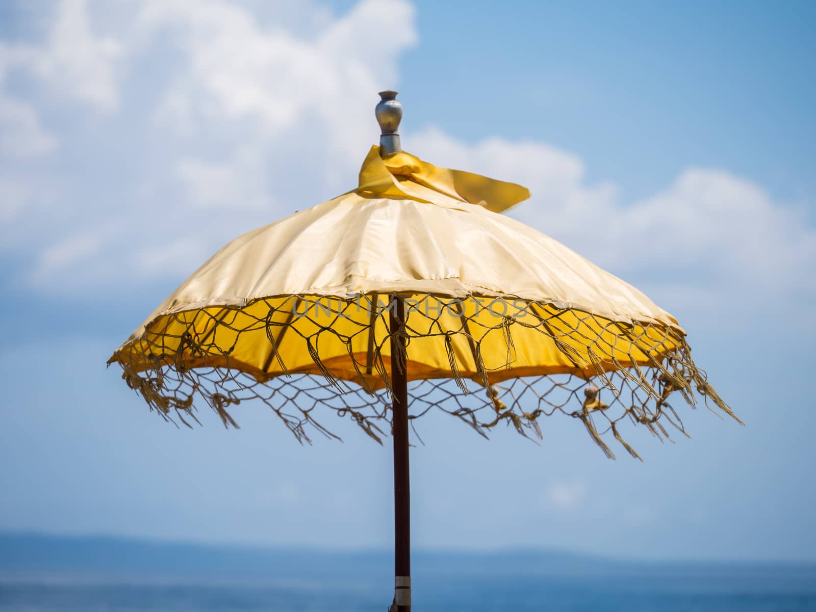 traditional umbrella in temple of Bali Indonesia