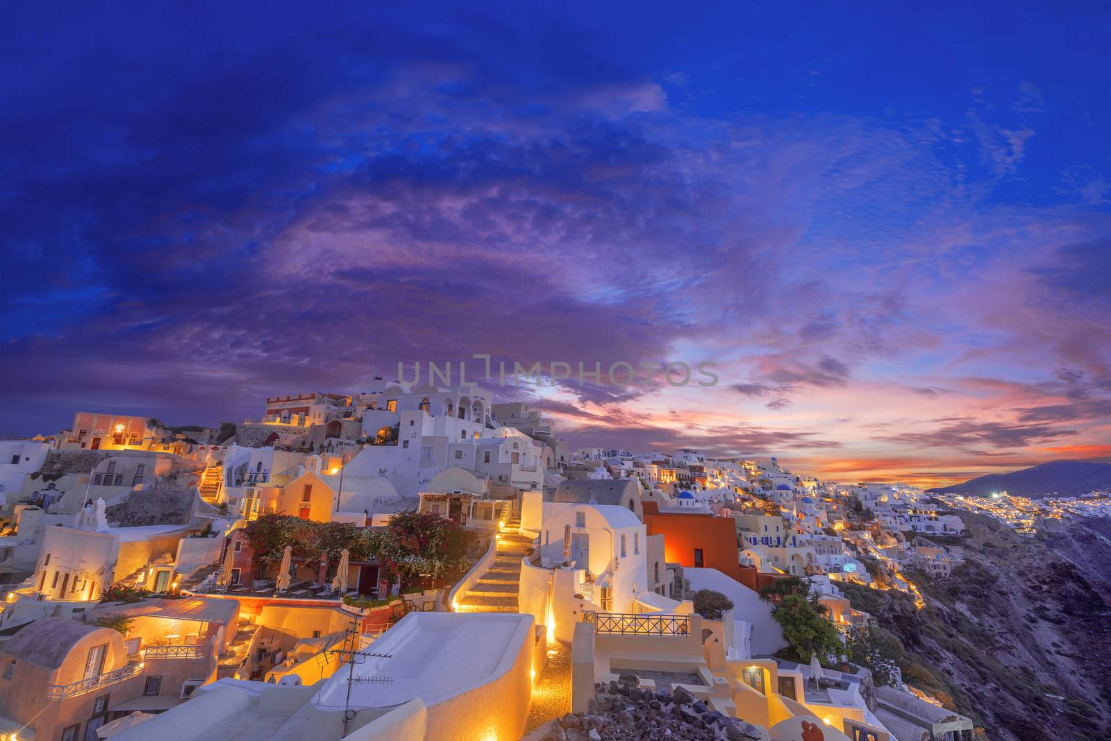  Old Town of Oia or Ia on the island Santorini by Netfalls