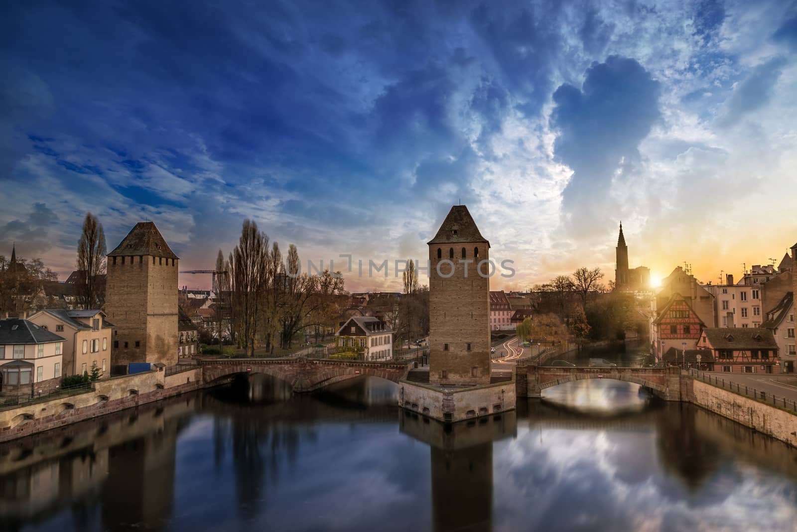 Strasbourg, medieval bridge Ponts Couverts  by Netfalls