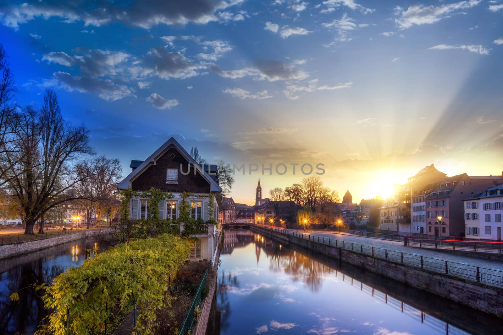 Strasbourg, medieval bridge Ponts Couverts is located in the historic district "Petite France".  by Netfalls
