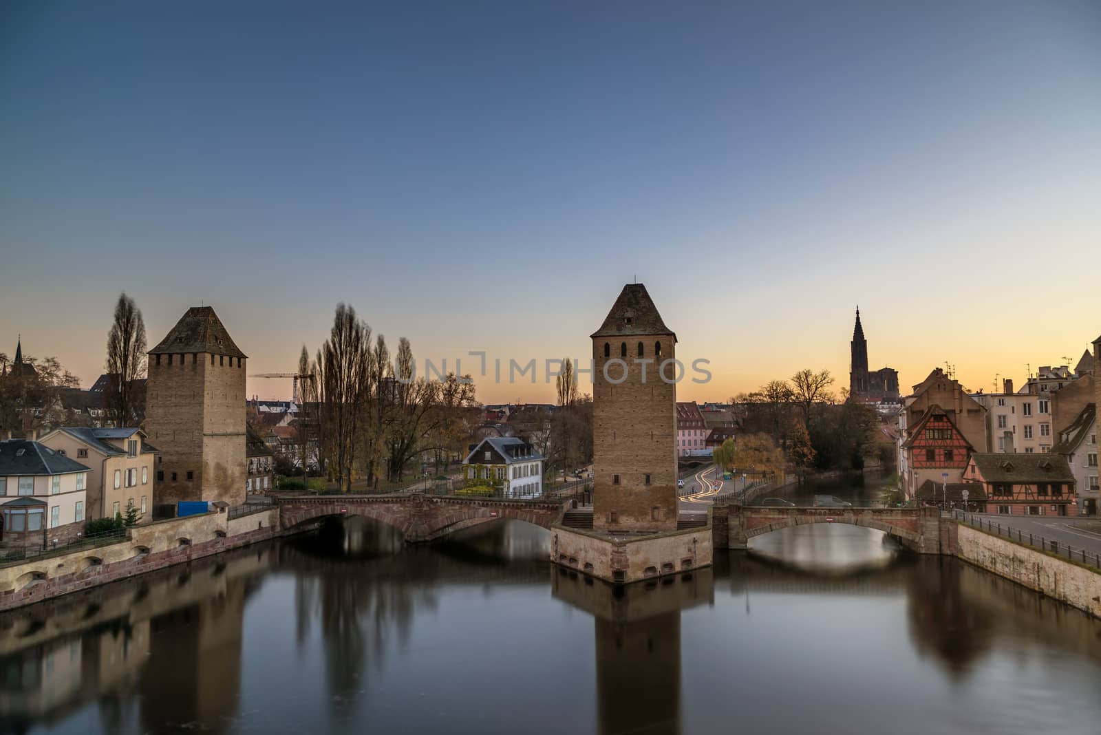 Strasbourg, medieval bridge Ponts Couverts  by Netfalls