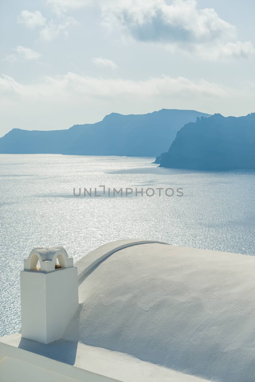Whitewashed rooftops of Santorini island Greece