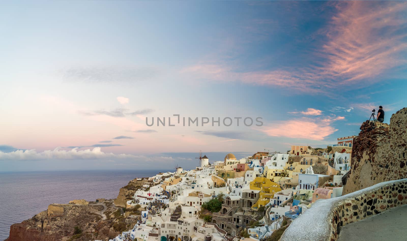 Oia village at sunset, Santorini island, Greece