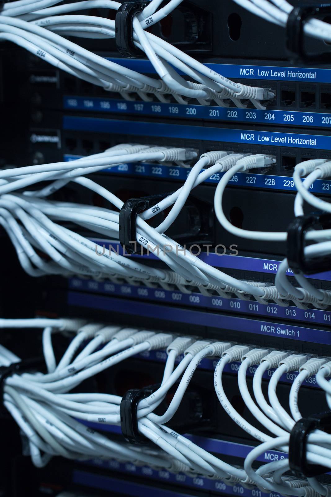 Network hub and UTP Cat 6 cables