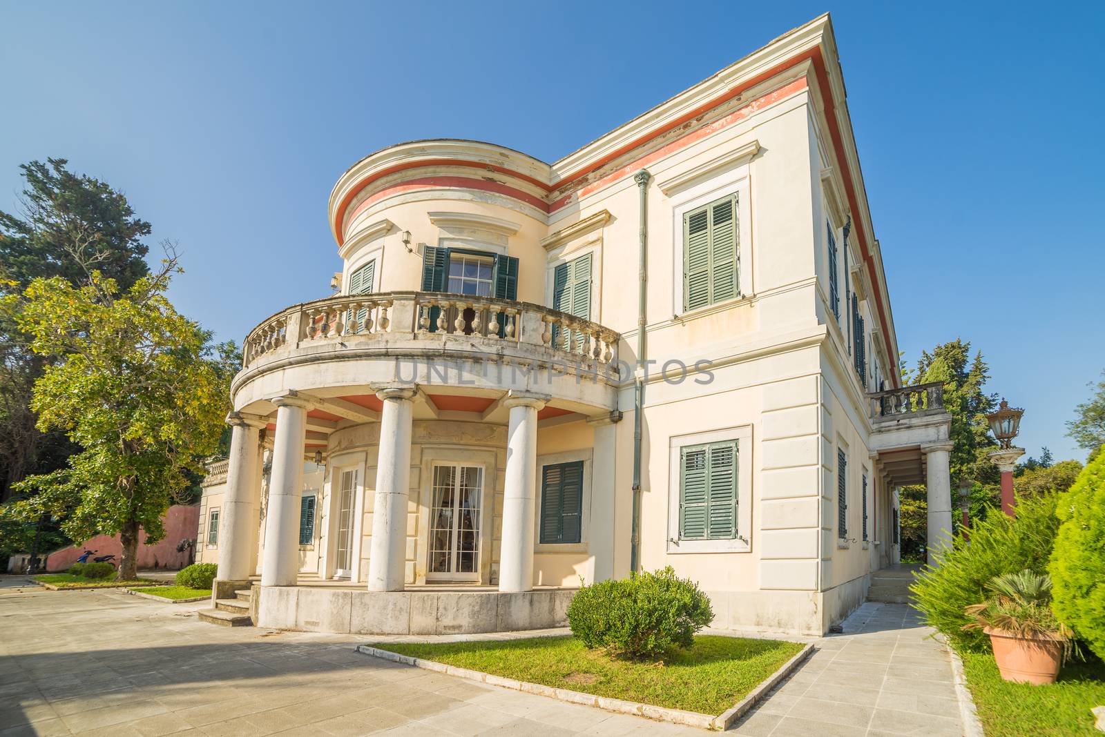 Mon Repo palace at Corfu island, Greece