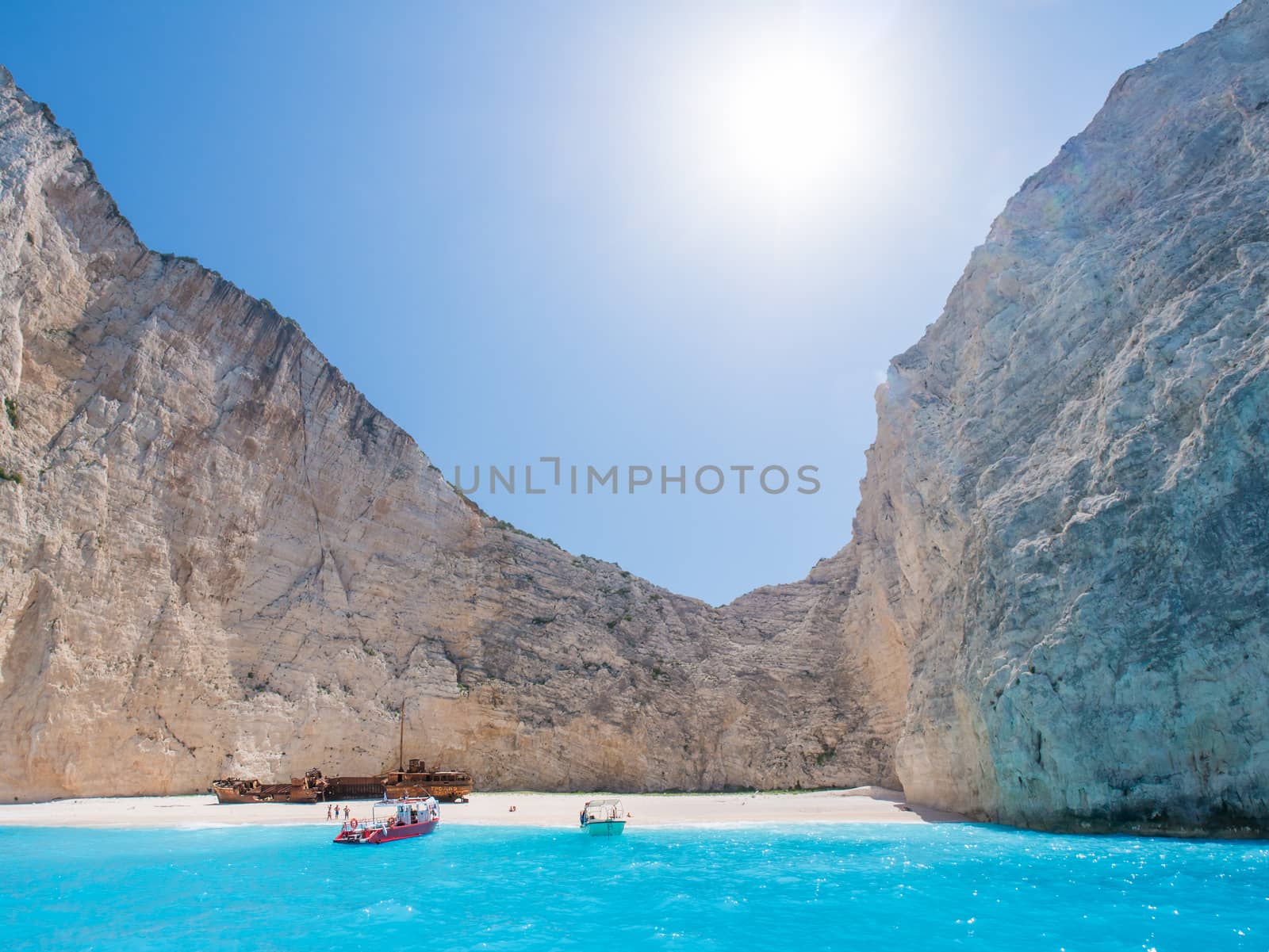 The famous Navagio Shipwreck beach in Zakynthos island Greece