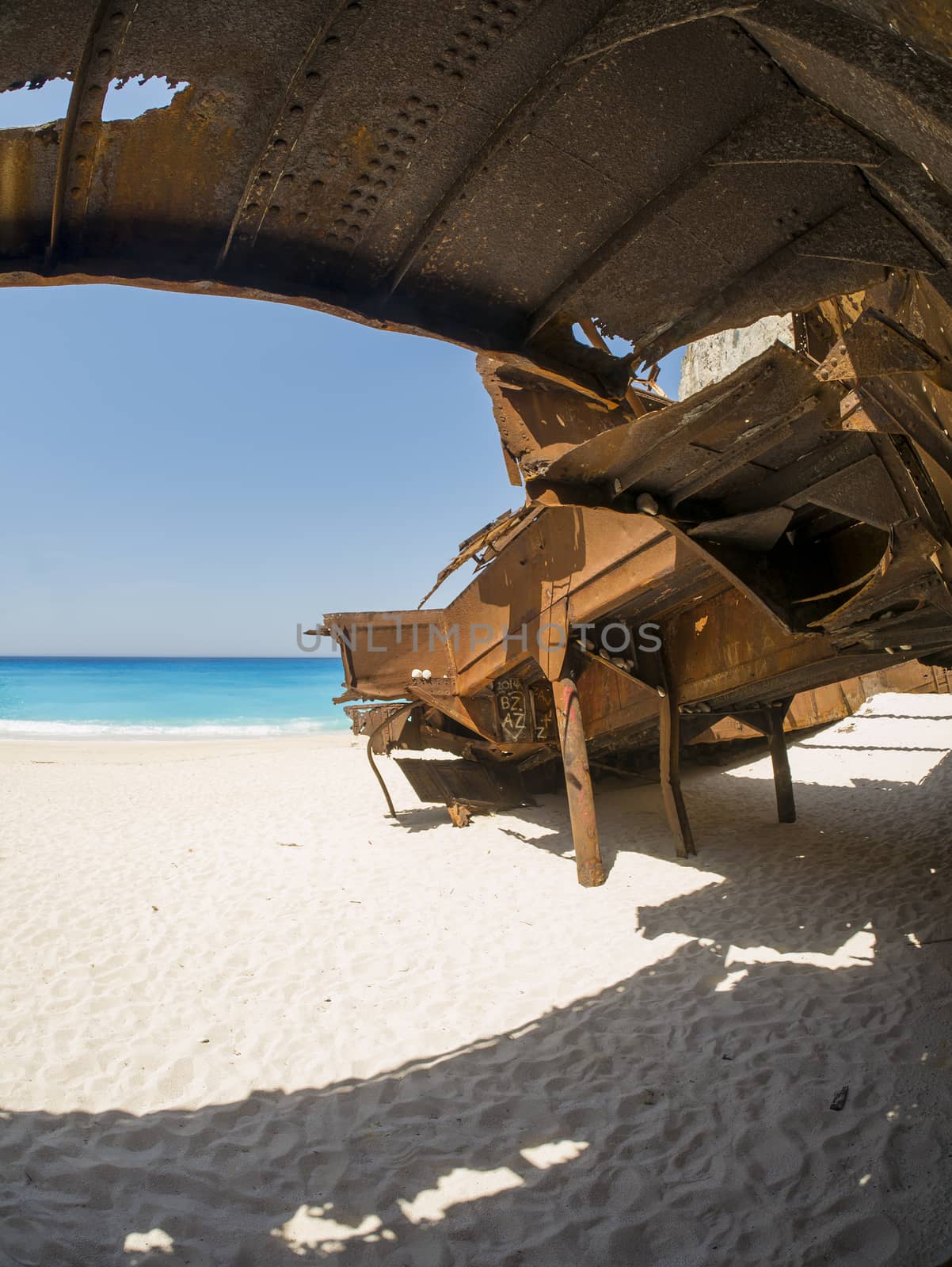 The famous Navagio Shipwreck beach in Zakynthos island Greece