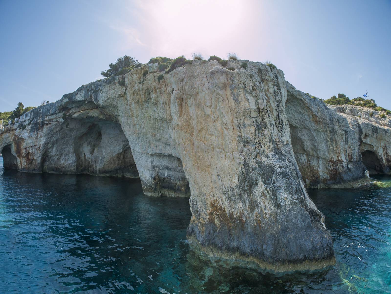 Blue caves in Zakynthos island, Greece