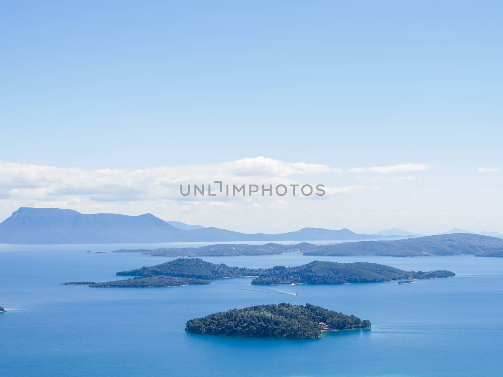 Skorpios island, near Lefkada, Greece, aerial view