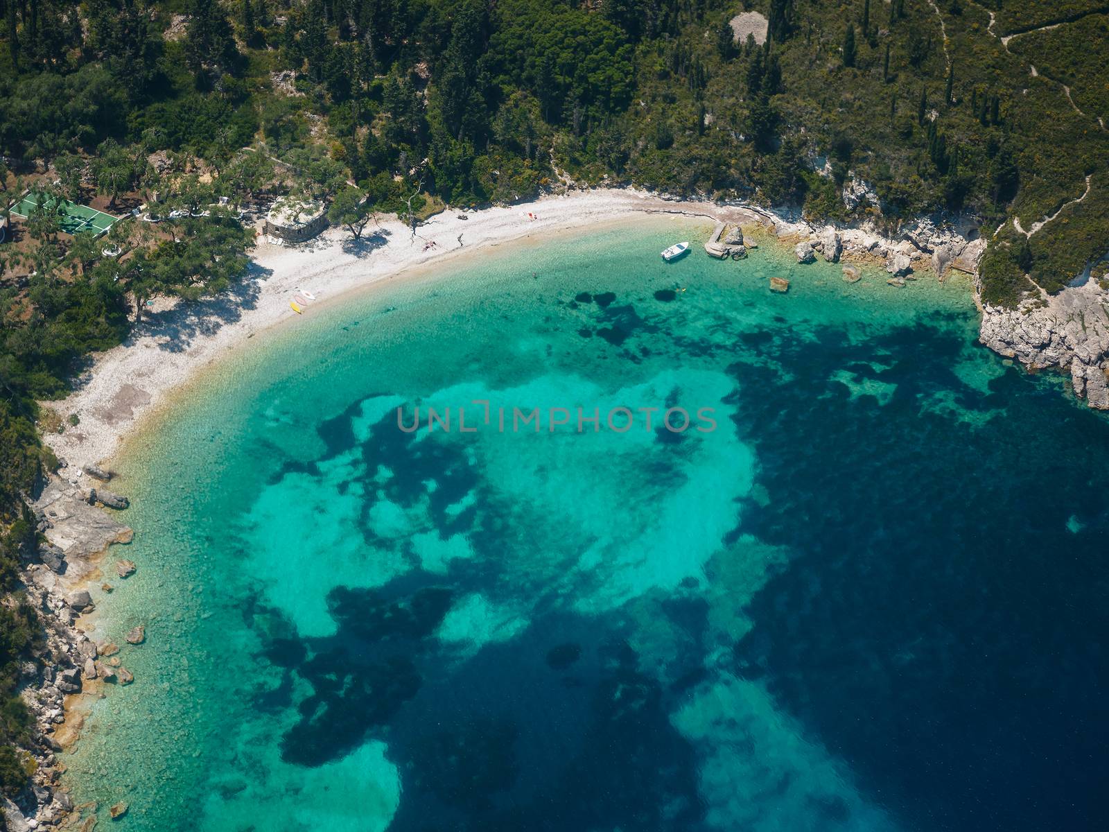 Aerial view of Paxos island by Netfalls